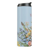 Wildflowers & Add your name Thermal Tumbler Thermosbeker (Gedraaid links)