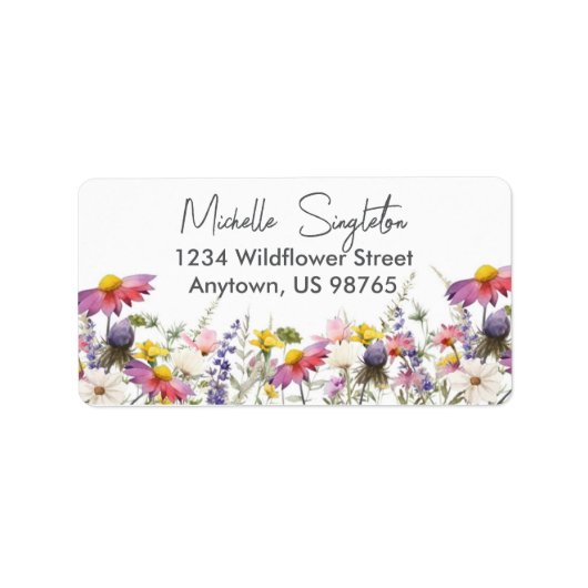 Wildflowers Adreslabel Etiket (Voorkant)