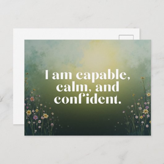 Wildflowers Affirmation Uplifting Message Briefkaart (Voorkant / Achterkant)