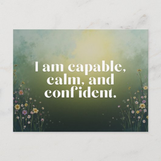 Wildflowers Affirmation Uplifting Message Briefkaart (Voorkant)