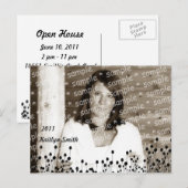 Wildflowers Afstudeerder fotokaart Uitnodiging Briefkaart (Voorkant / Achterkant)