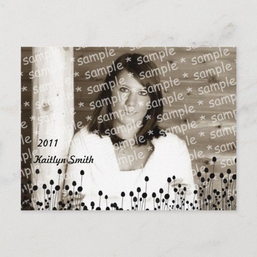 Wildflowers Afstudeerder fotokaart Uitnodiging Briefkaart (Voorkant)