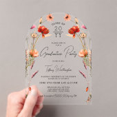  Wildflowers Afstudeerfeest Acryl Uitnodigingen (Insitu (Draagbaar))