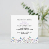 Wildflowers and Butterflies Birthday  Kaart (Staand voorkant)