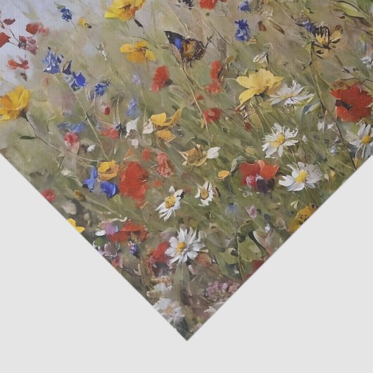 Wildflowers and Butterflies Decoupage Tissue Paper Tissuepapier (Detail)