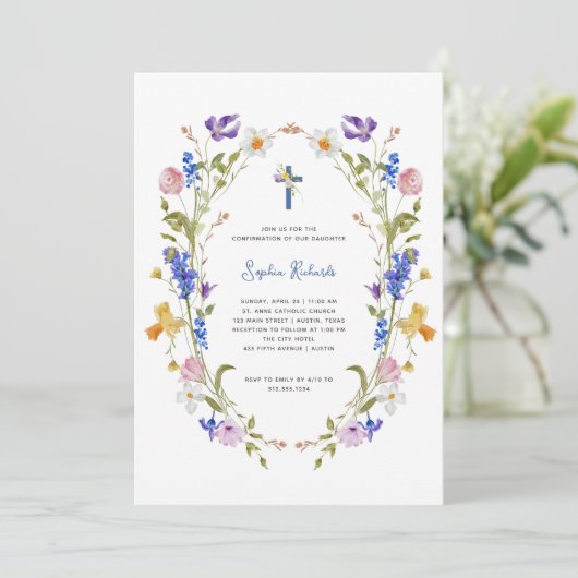 Wildflowers and Butterflies Fotobevestiging Kaart (Staand voorkant)