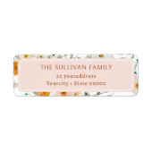 Wildflowers and greenery retour adreslabel etiket (Voorkant)