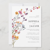 Wildflowers Arch Happy kleurrijke moderne bruiloft Kaart (Voorkant)