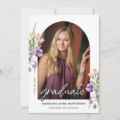 Wildflowers Arch Photo Graduation Aankondiging (Voorkant)