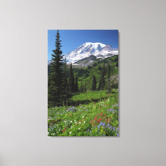 Wildflowers at Mount Rainier Canvas Afdruk (Voorkant)