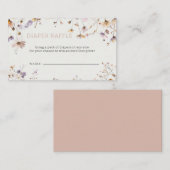 Wildflowers Baby Girl Baby shower Luier Raffle Informatiekaartje (Voorkant / Achterkant)