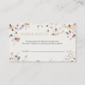 Wildflowers Baby Girl Baby shower Luier Raffle Informatiekaartje (Voorkant)