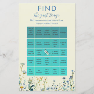 Wildflowers baby in bloei baby shower Bingo spel