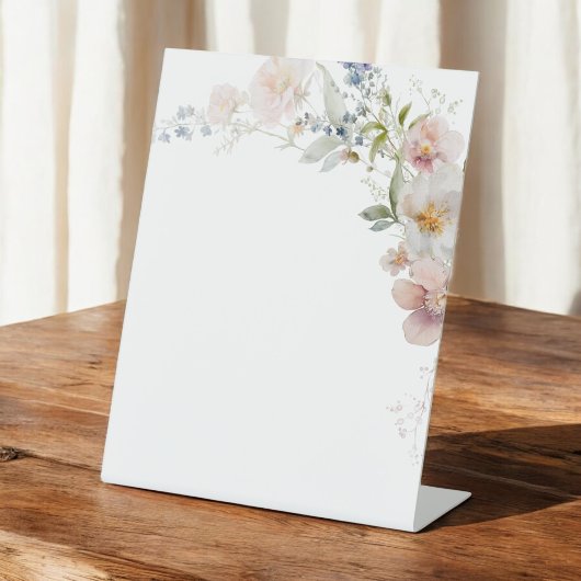 Wildflowers Baby in Bloom Elegant Modern Reclamebord Met Voetstuk