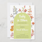 Wildflowers Baby in Bloom Shower Green Arch Floral Kaart (Voorkant)