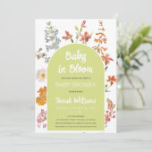 Wildflowers Baby in Bloom Shower Green Arch Floral Kaart (Staand voorkant)