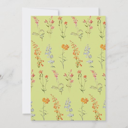 Wildflowers Baby in Bloom Shower Green Arch Floral Kaart (Achterkant)