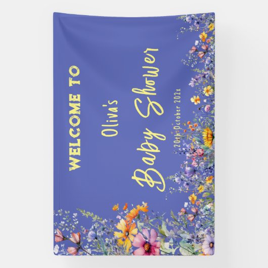 Wildflowers Baby shower Banner (Verticaal)