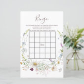 WildFlowers Baby shower Bingo Game (Staand voorkant)