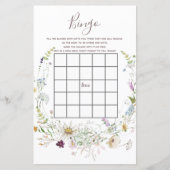WildFlowers Baby shower Bingo Game (Voorkant)