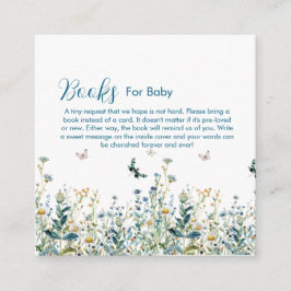 Wildflowers baby shower boeken voor baby informatiekaartje