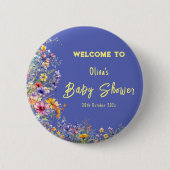 Wildflowers Baby shower Button (Voorkant)