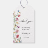 Wildflowers Baby shower Dank je wel Cadeaulabel (Voorkant)