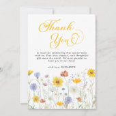 Wildflowers Baby shower Floral Bedankkaart (Voorkant)