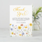 Wildflowers Baby shower Floral Bedankkaart (Staand voorkant)
