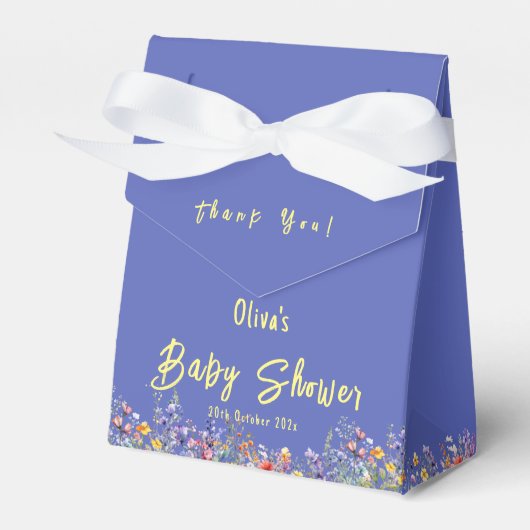 Wildflowers Baby shower gunstbox Bedankdoosjes (Voorkant Zijde)