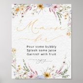Wildflowers Baby shower Mom-osa Bar Poster (Voorkant)