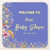Wildflowers Baby shower Papier Onderzetter (Voorkant)