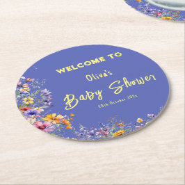 Wildflowers Baby shower Papier Onderzetter