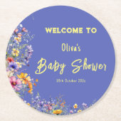 Wildflowers Baby shower Papier Onderzetter (Voorkant)