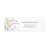 Wildflowers Baby shower retouradres Etiket (Voorkant)