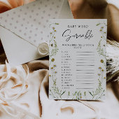 Wildflowers Baby shower spel – Word scramble Kaart