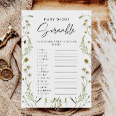 Wildflowers Baby shower spel – Word scramble Kaart