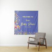 Wildflowers Baby shower Tapestry Wandkleed (In situ)