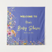 Wildflowers Baby shower Tapestry Wandkleed (Voorkant)