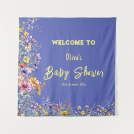 Wildflowers Baby shower Tapestry Wandkleed
