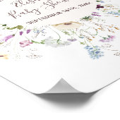 WildFlowers Baby shower Welkomstteken Poster (Hoek)