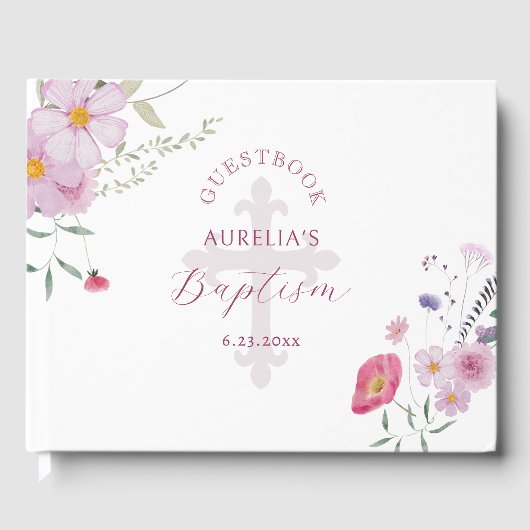 Wildflowers Baptism Guest Book Gastenboek (Voorkant)