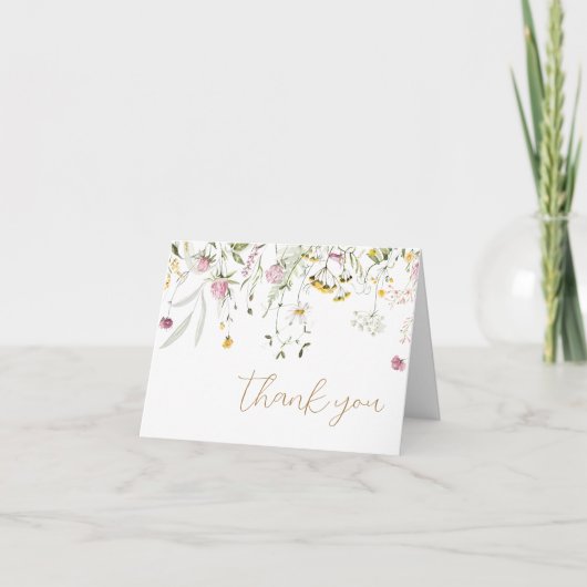 Wildflowers Bedankt kaart Baby shower (Voorkant)