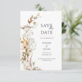 Wildflowers Beige Boho Botanical Save The Date (Staand voorkant)
