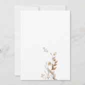 Wildflowers Beige Boho Botanische bruiloft Kaart (Achterkant)