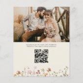 Wildflowers Beige Foto QR Code Bewaar de datum Flyer (Achterkant)