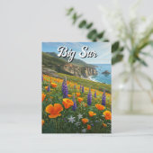 Wildflowers Big Sur California Reizen Briefkaart (Staand voorkant)