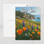 Wildflowers Big Sur California Reizen Briefkaart (Voorkant / Achterkant)