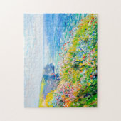Wildflowers bij de Cliff Impressionist Coastline Legpuzzel (Verticaal)