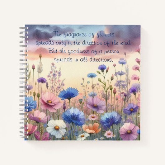 Wildflowers bij Dusk & Quote Notitieboek (Voorkant)